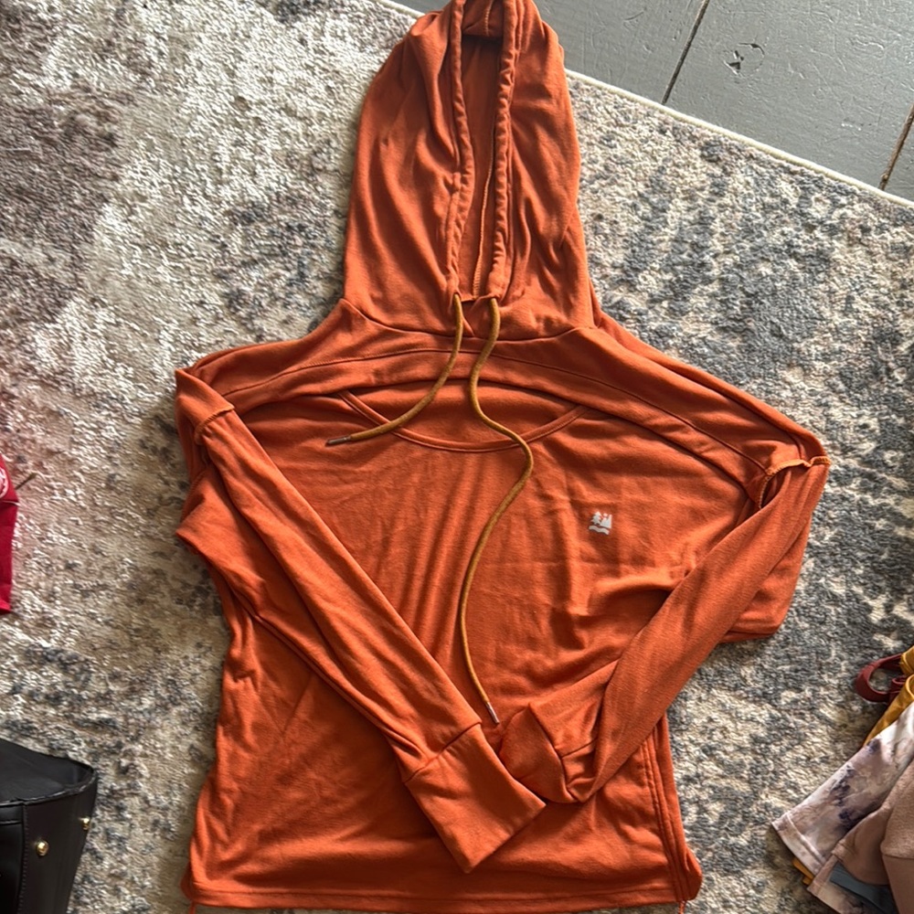 Orange Hooded Women's Top